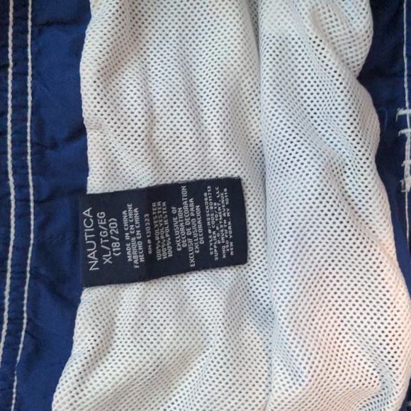 Nautica Youth Size XL 18/20 Blue and Green Swim Trunks - Picture 2 of 6